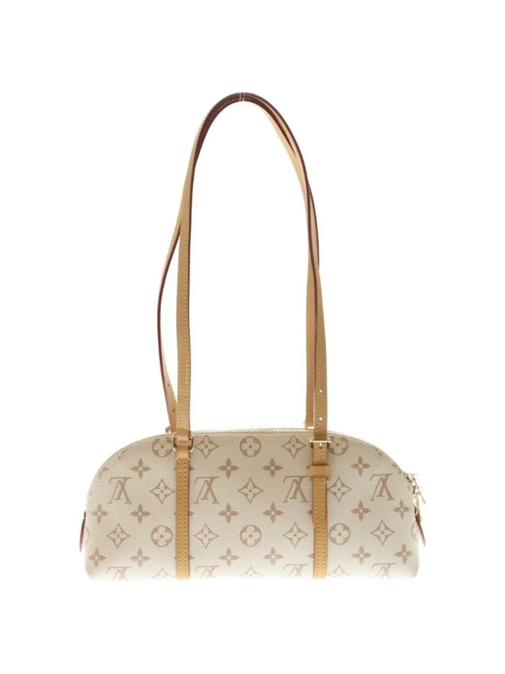 Louis Vuitton Monogram Dune Canvas Squire Handbag White Beige Leather East West